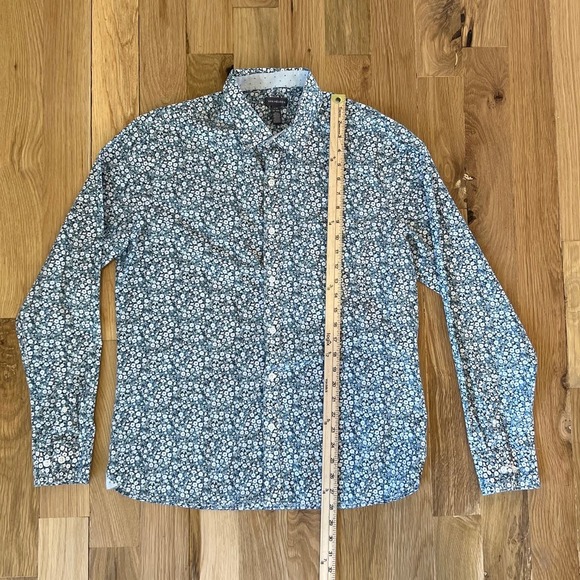 Mens VAN HUESEN Floral Long Sleeve Button Down Shirt SZ L 16-16.5 - Picture 2 of 5